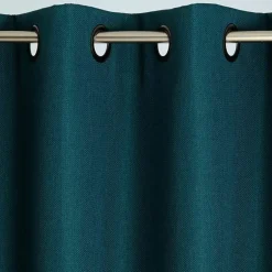 Rideau Occultant thermique aspect natté bleu canard