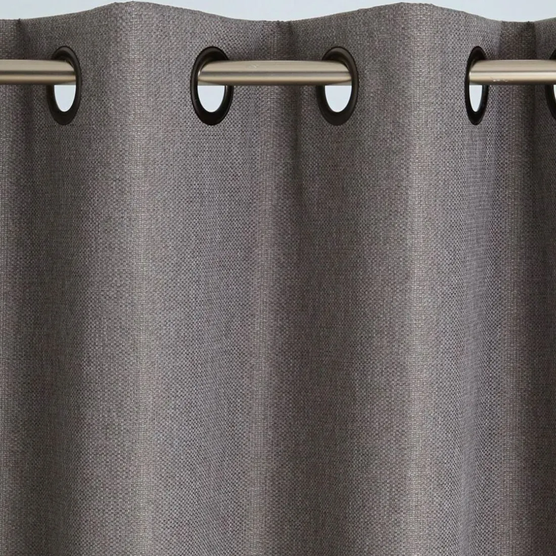 Rideau occultant thermique aspect natté - Gris Perle