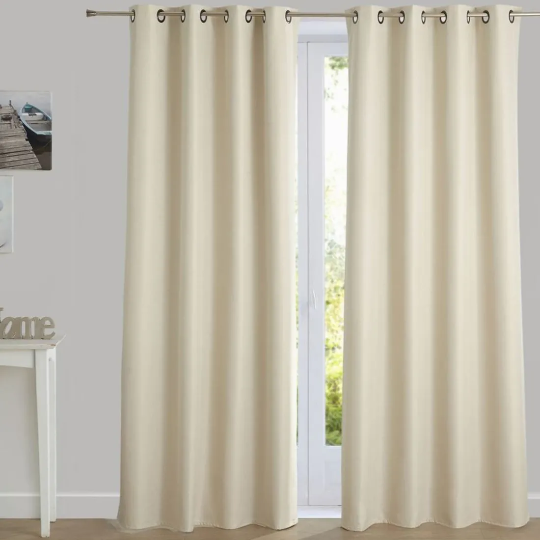 Rideau occultant thermique aspect natté - Naturel