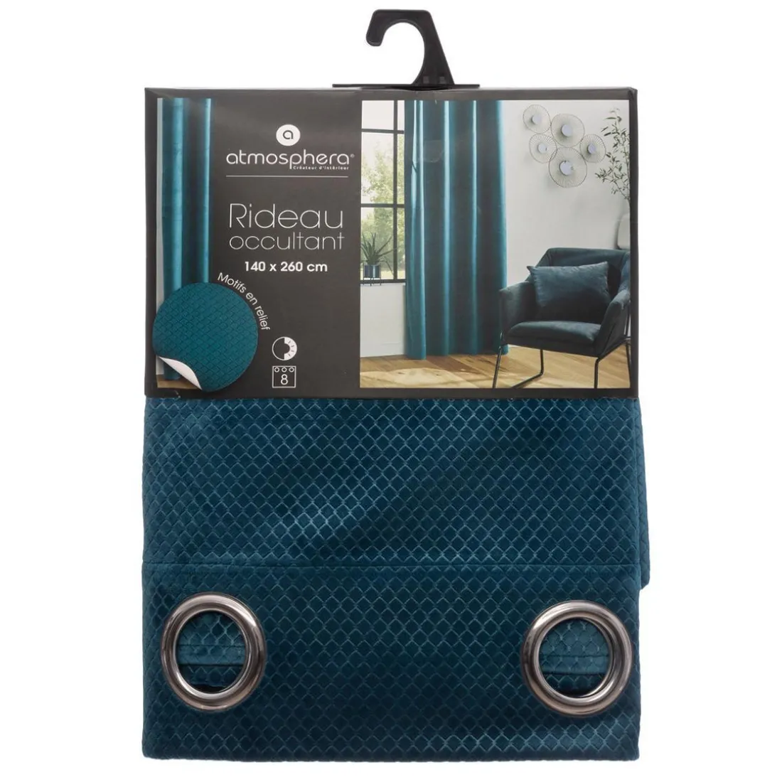 Rideau Occultant Velours 140x260 cm Otto - Canard