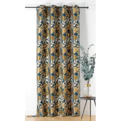 Rideau oeillet ISIS bleu/jaune