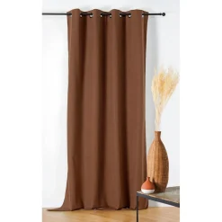 Rideau oeillet occultant Marron Savana