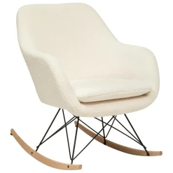 Rocking-chair en bouclette blanc