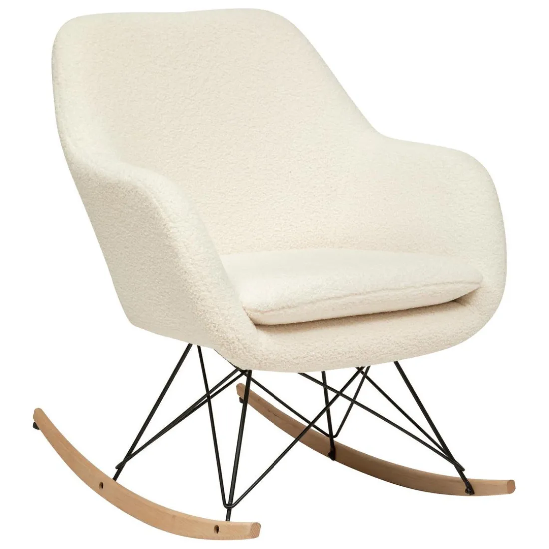 Rocking-chair en bouclette blanc