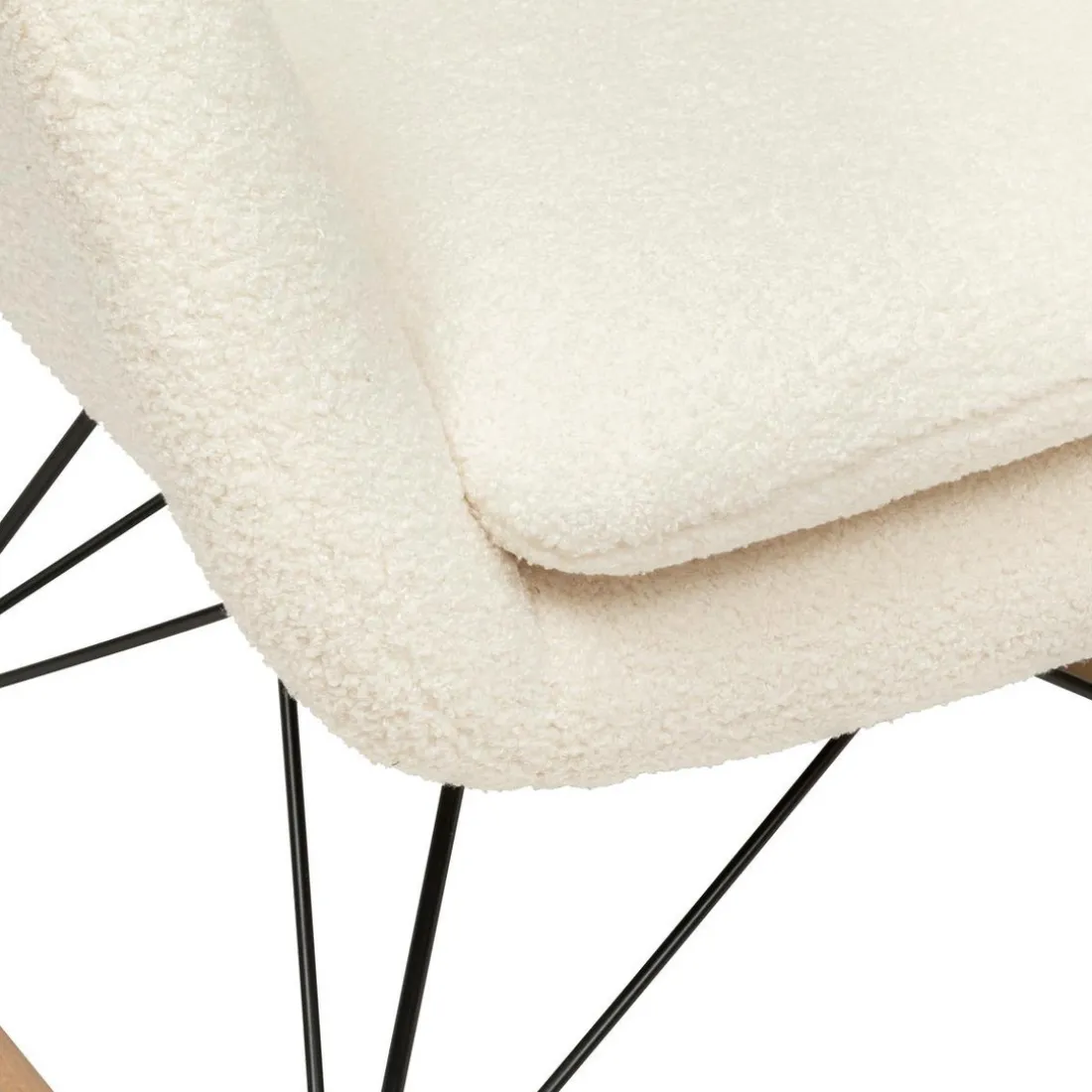 Rocking-chair en bouclette blanc