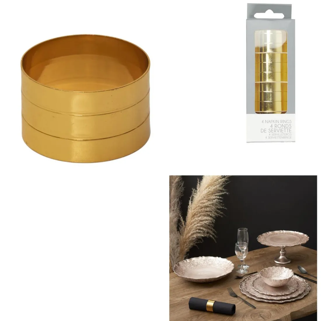 Rond De Serviette Doré X4 M12