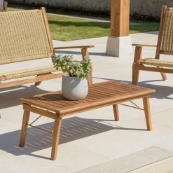 Salon de jardin 4 places acacia huilé et rotin synthétique VICK
