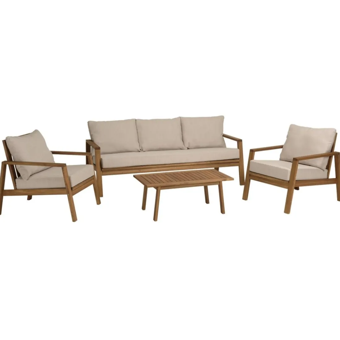 Salon de jardin 5 places BONIFACIO acacia huilé VICK