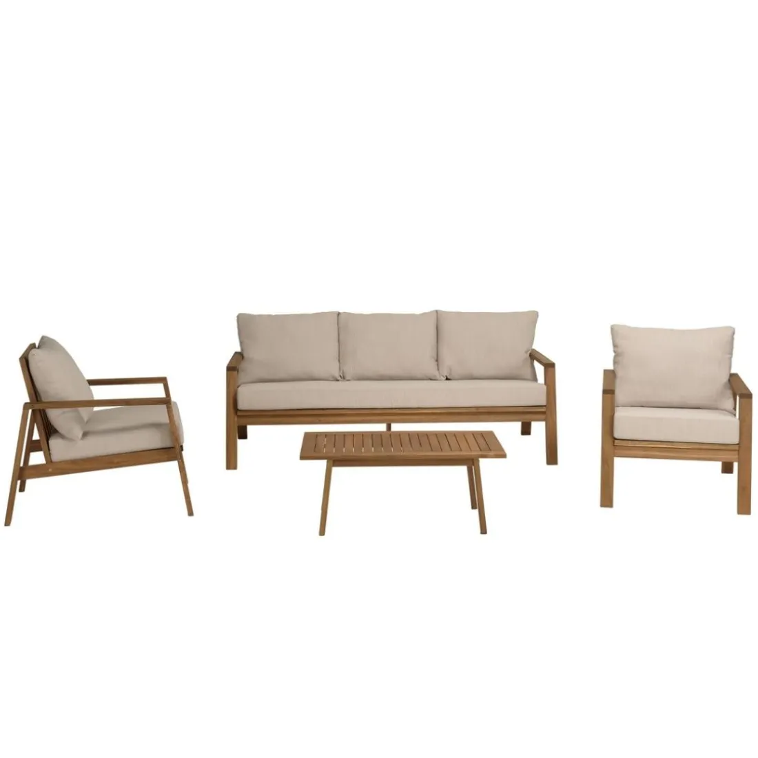 Salon de jardin 5 places BONIFACIO acacia huilé VICK