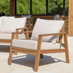 Salon de jardin 5 places BONIFACIO acacia huilé VICK