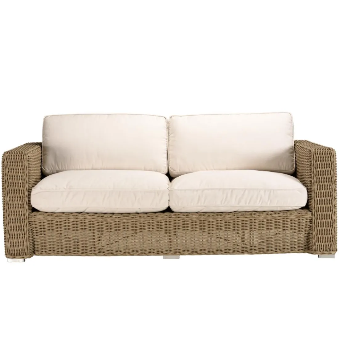 Salon de jardin 5 places en rotin synthétique taupe KALLY