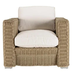 Salon de jardin 5 places en rotin synthétique taupe KALLY