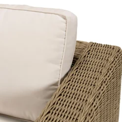 Salon de jardin 5 places en rotin synthétique taupe KALLY