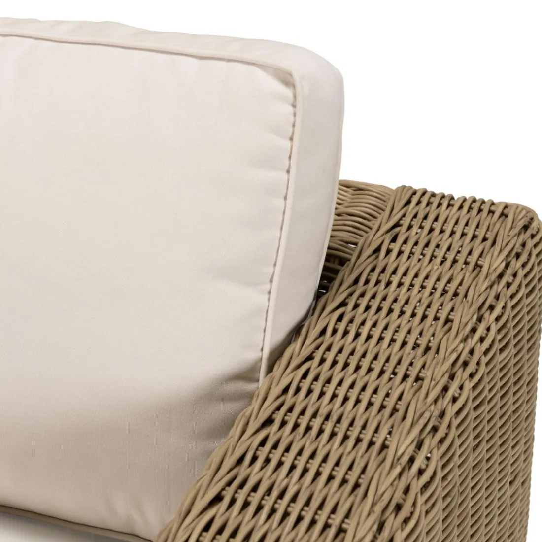 Salon de jardin 5 places en rotin synthétique taupe KALLY