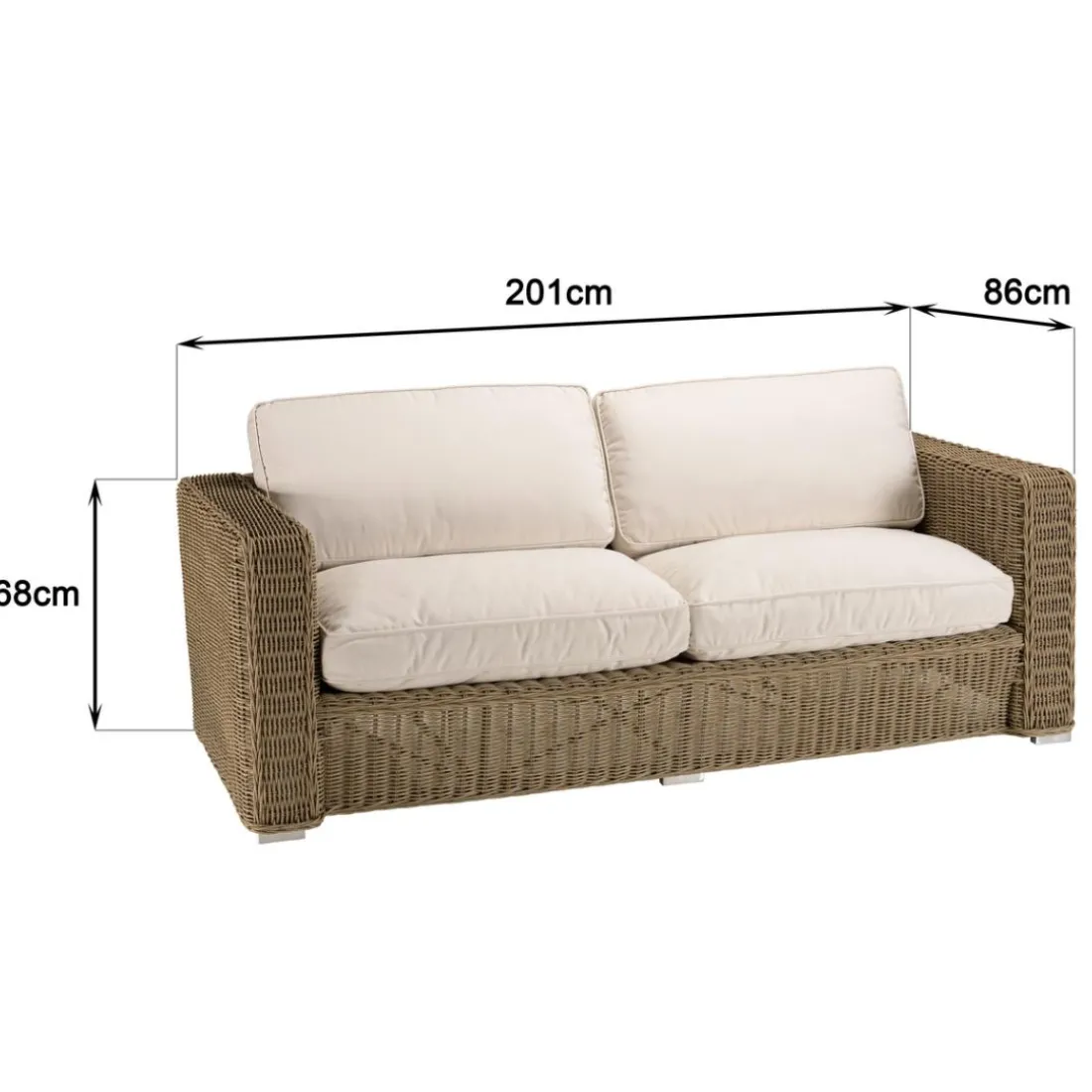 Salon de jardin 5 places en rotin synthétique taupe KALLY