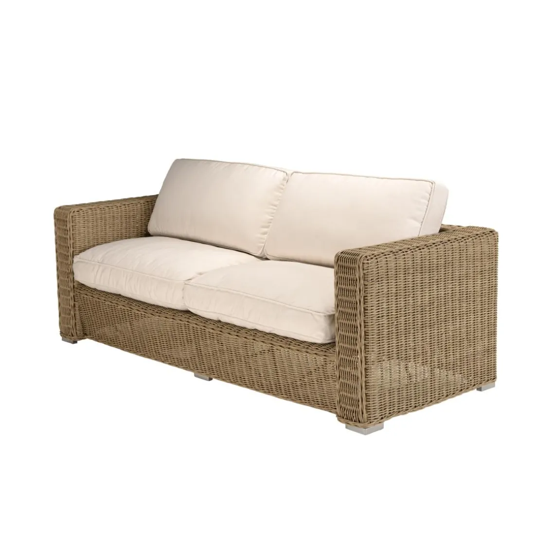 Salon de jardin 5 places en rotin synthétique taupe KALLY