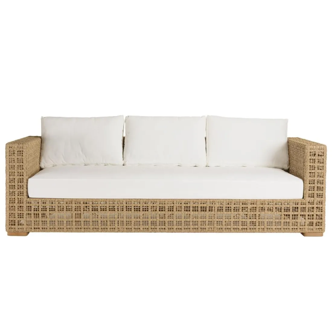 Salon de jardin 6 places en rotin synthétique ajouré beige VALERIA