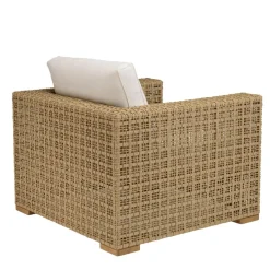 Salon de jardin 6 places en rotin synthétique ajouré beige VALERIA