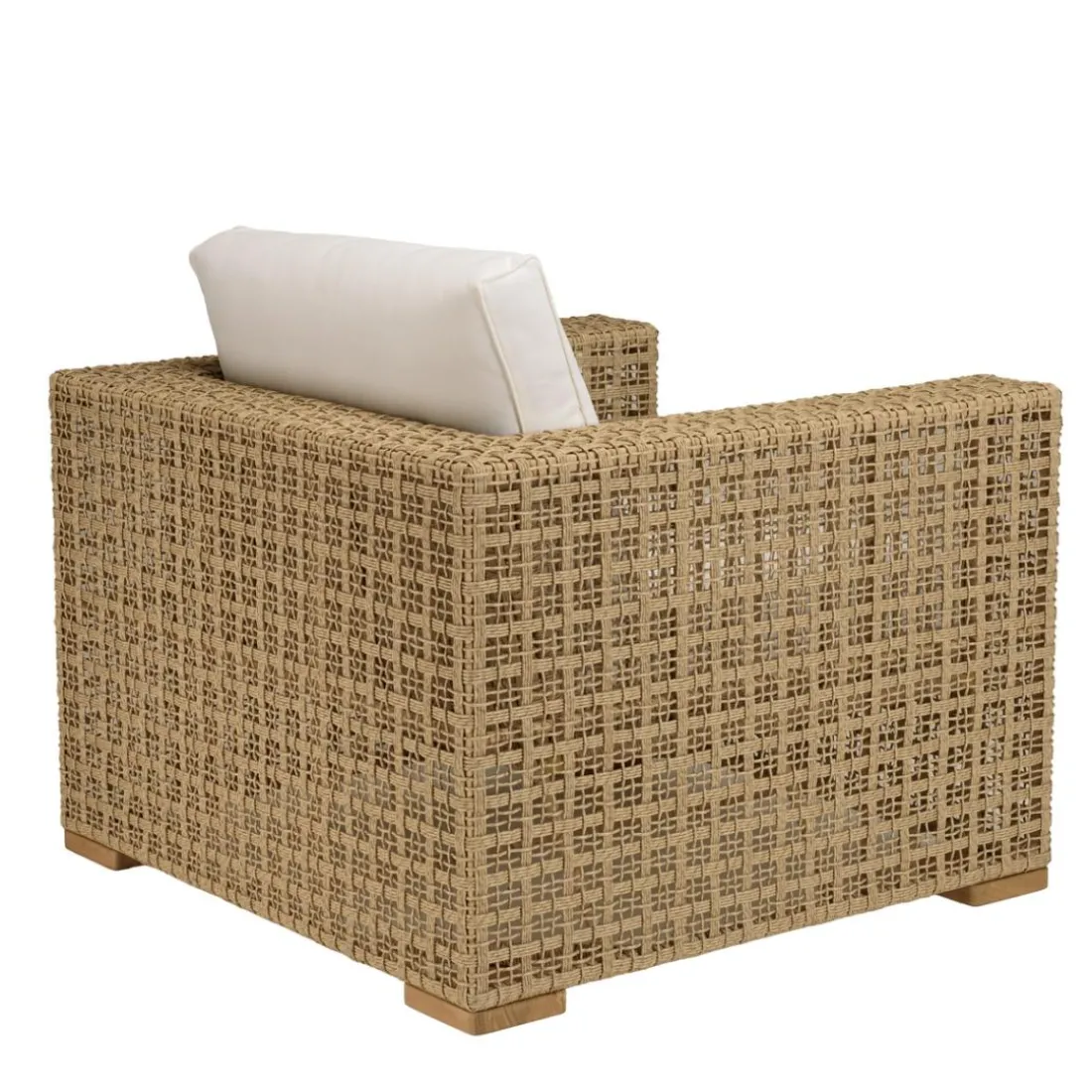 Salon de jardin 6 places en rotin synthétique ajouré beige VALERIA