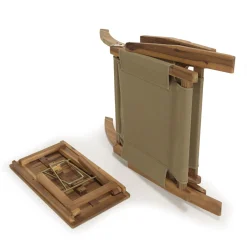 SALON DE JARDIN EN BOIS ACACIA 2 pers - 2 fauteuils et 1 table basse 63,5 x 36 cm