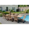 SALON DE JARDIN EN BOIS TECK 10/12 pers - Ensemble de jardin - 1 Table rectangulaire extensible 200/300*120cm et 8 chaises