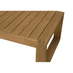 SALON DE JARDIN EN BOIS TECK : 1 Canapé 3 places, 2 fauteuils avec coussins waterproof et une table basse 110x60cm