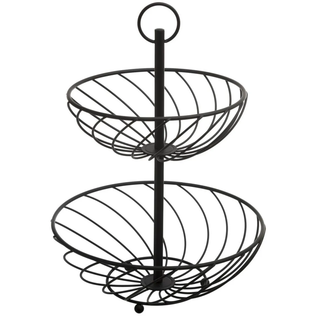 Serviteur à 2 Étages Torsade Noir