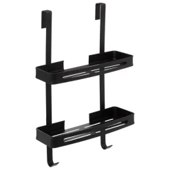 Serviteur de douche 2 niveaux stick adhésif noir