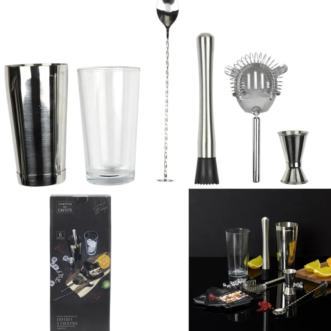 Set À Cocktail 5 Accessoires Et 50 Recettes M6