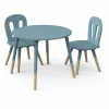 Set 1 Table et 2 chaises FIRMIANA bleu orage et pin naturel
