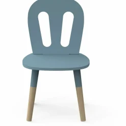 Set 1 Table et 2 chaises FIRMIANA bleu orage et pin naturel