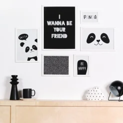 Set de 6 Cadres Blancs - Panda