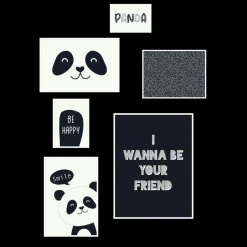 Set de 6 Cadres Blancs - Panda