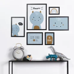 Set de 6 Cadres Noirs - Dino