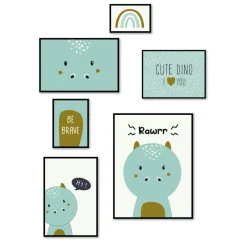 Set de 6 Cadres Noirs - Dino