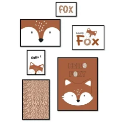 Set de 6 Cadres Noirs - Renard