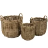 Set de 3 paniers de rangement ronds en rotin naturel KALLY