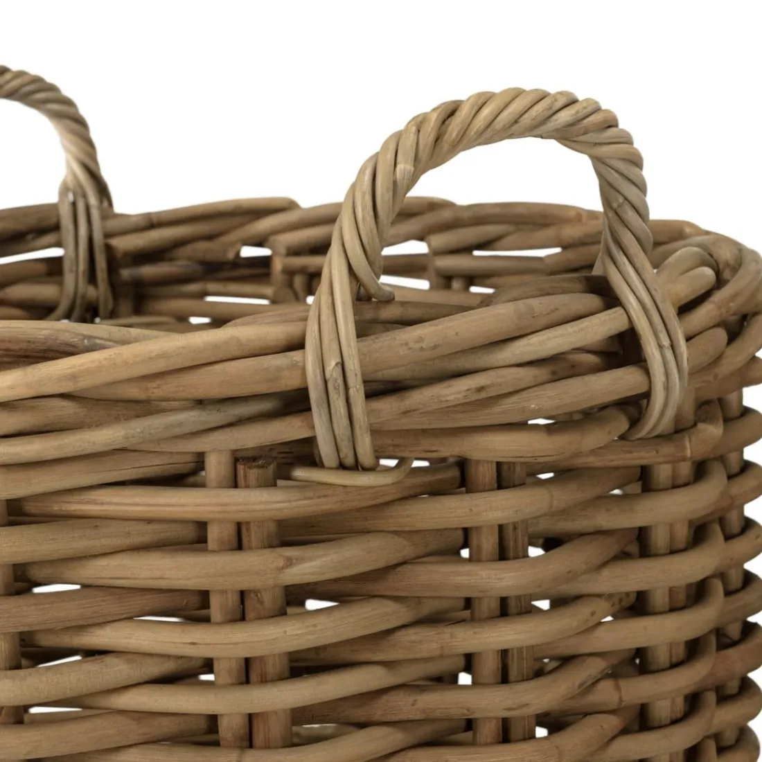 Set de 3 paniers de rangement ronds en rotin naturel KALLY