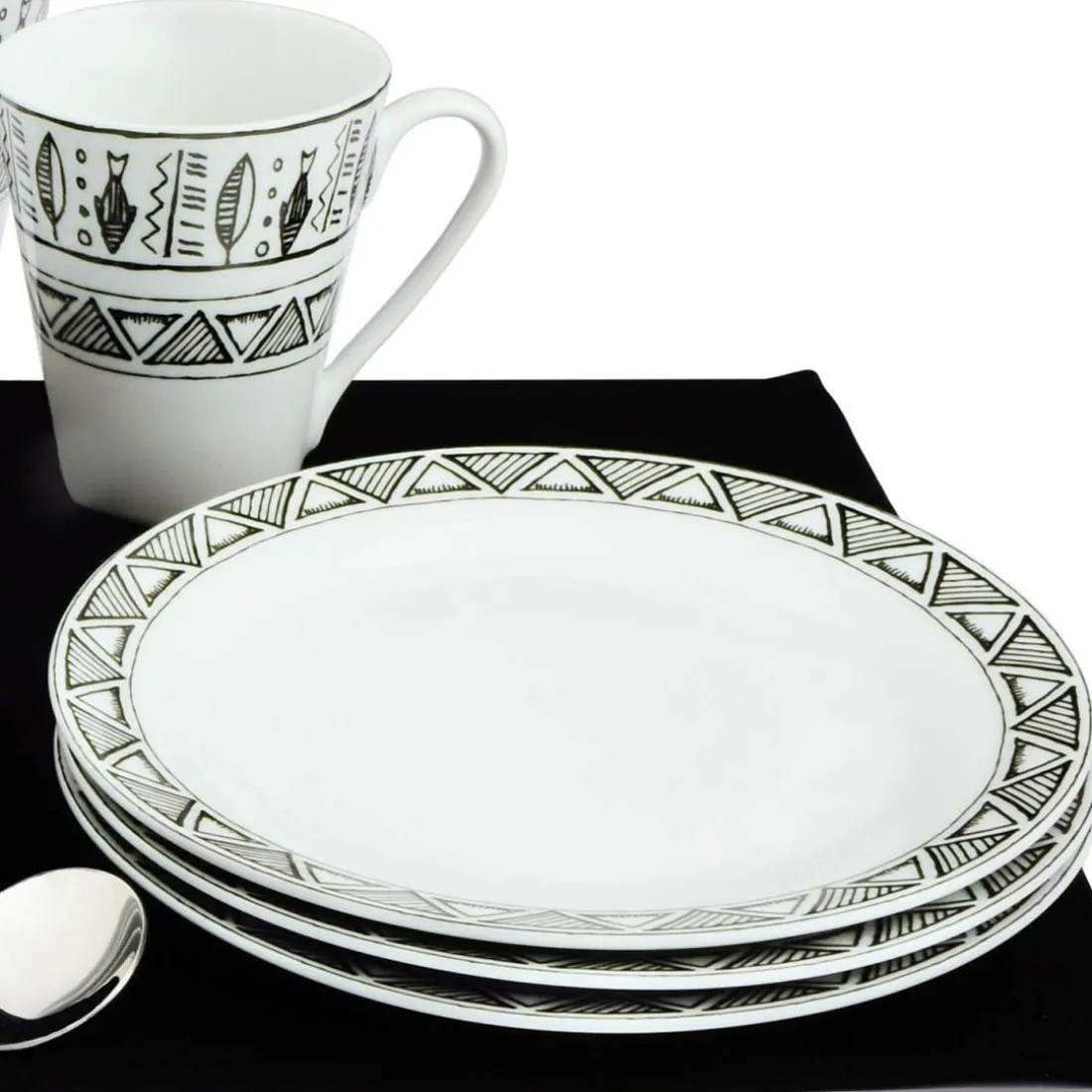 Set de 72 pièces Motif aztèque noir