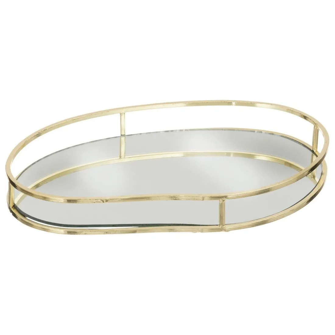 Set de 3 plateaux en métal doré