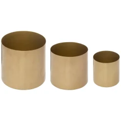 Set de 3 pots en métal doré MAX