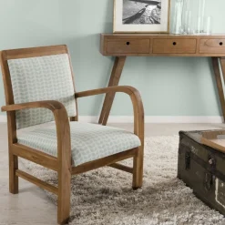 Sofa en teck et coton imprimé pétales Scandi - imprimé