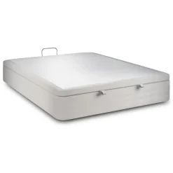 Sommier Coffre Velours Gris clair