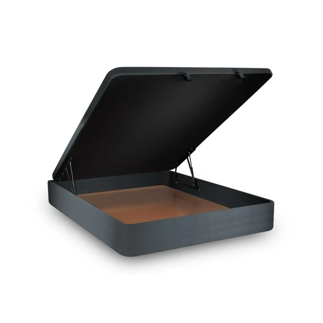 Sommier Coffre Velours Gris anthracite