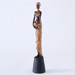Statuette en Tenue Africaine en Résine FATOUMATA Beige