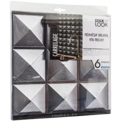 Sticker carrelage 9CX6 argent