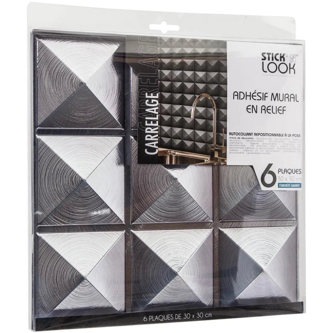 Sticker carrelage 9CX6 argent