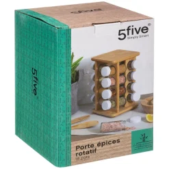 Support rotatif 16 pots à épices bambou