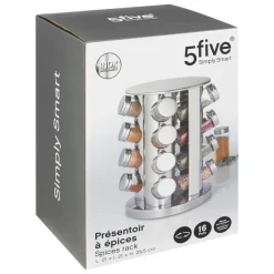 Support rotatif inox 16 pots à épices