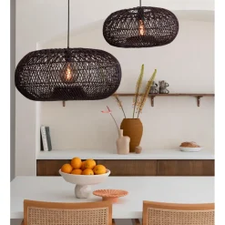 Suspension Arizona Rotin abat-jour bordeaux